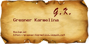 Gresner Karmelina névjegykártya